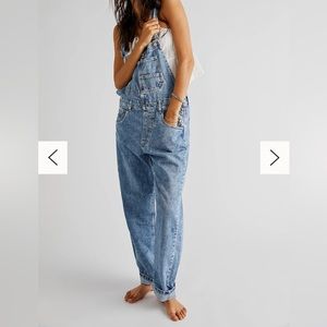 Free People Ziggy Denim Overalls in Powder Blue